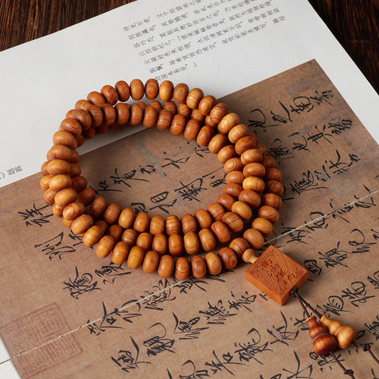 Ageing Taihang Cliff Cypress Mala Bracelet Buddhist