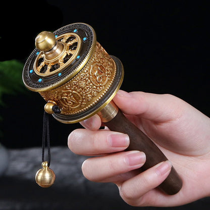 2024 New Brass Tibetan Prayer Wheel - Rudraksha Mala Jewelry