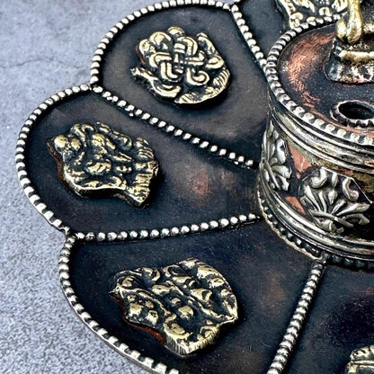 Nepal Eight Auspicious Brass Incense Burner