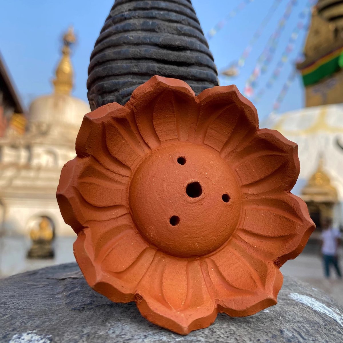 Nepal Lotus Ceramic Incense Holder