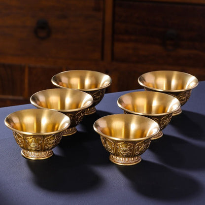 Tibetan Handmade Full Brass Offering Bowls