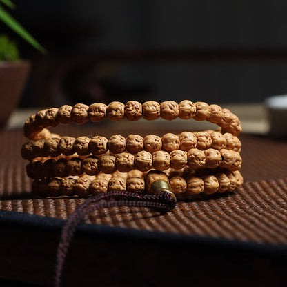 Buddha Palm Bodhi Seed Rudraksha Mala - Rudraksha