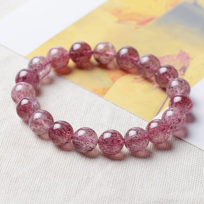 Favorite Level Natural Rose Quartz Bracelet - Rudraksha Mala Jewelry