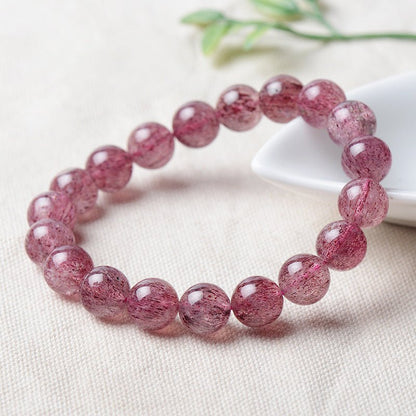 Favorite Level Natural Rose Quartz Bracelet - Rudraksha Mala Jewelry