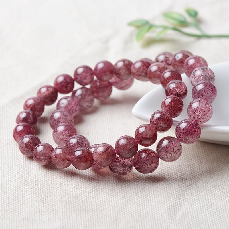 Favorite Level Natural Rose Quartz Bracelet - Rudraksha Mala Jewelry