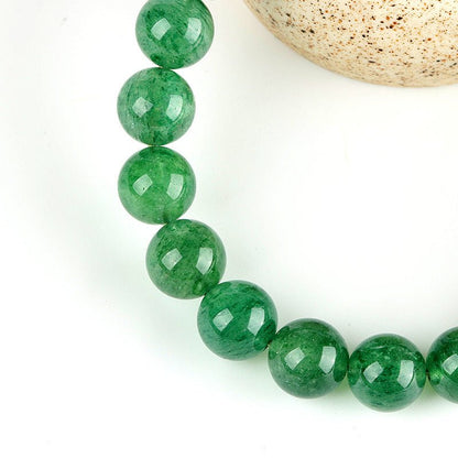 Green Strawberry Quartz Bracelet - Rudraksha Mala Jewelry