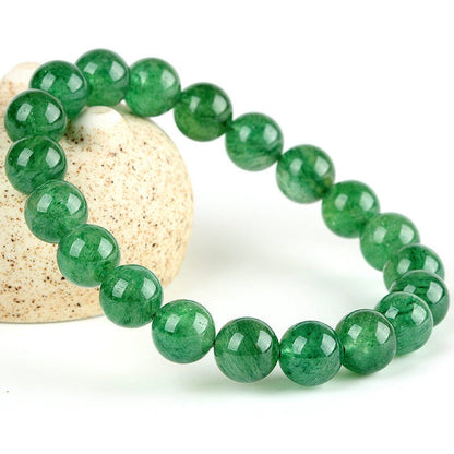 Green Strawberry Quartz Bracelet - Rudraksha Mala Jewelry