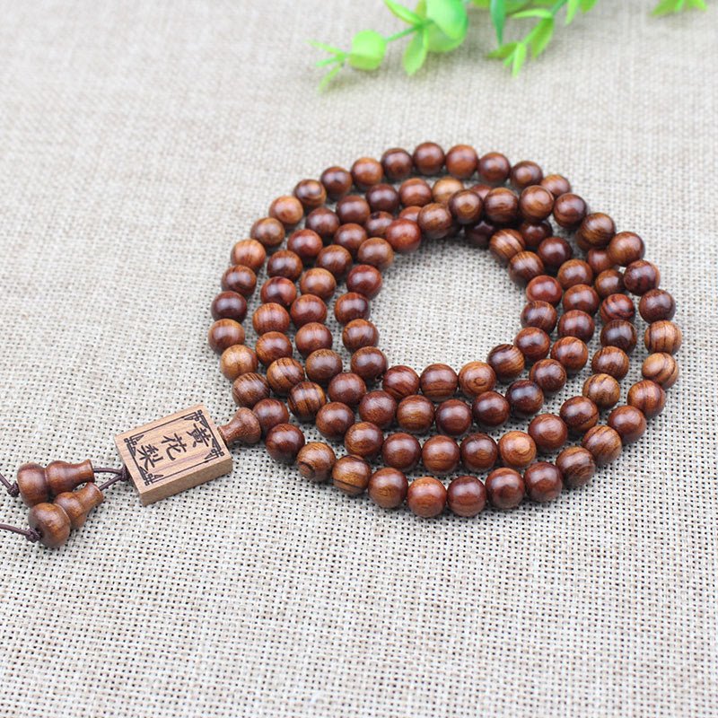 Indonesian Scented Rosewood 108 Mala - Rudraksha Mala Jewelry