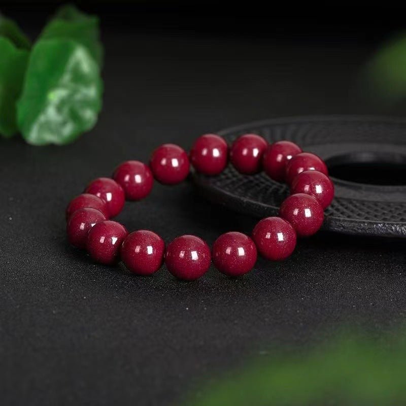 Natural Cinnabar Bracelet - Rudraksha Mala Jewelry