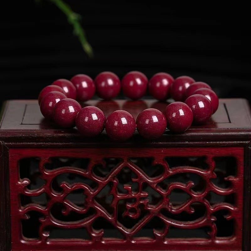 Natural Cinnabar Bracelet - Rudraksha Mala Jewelry