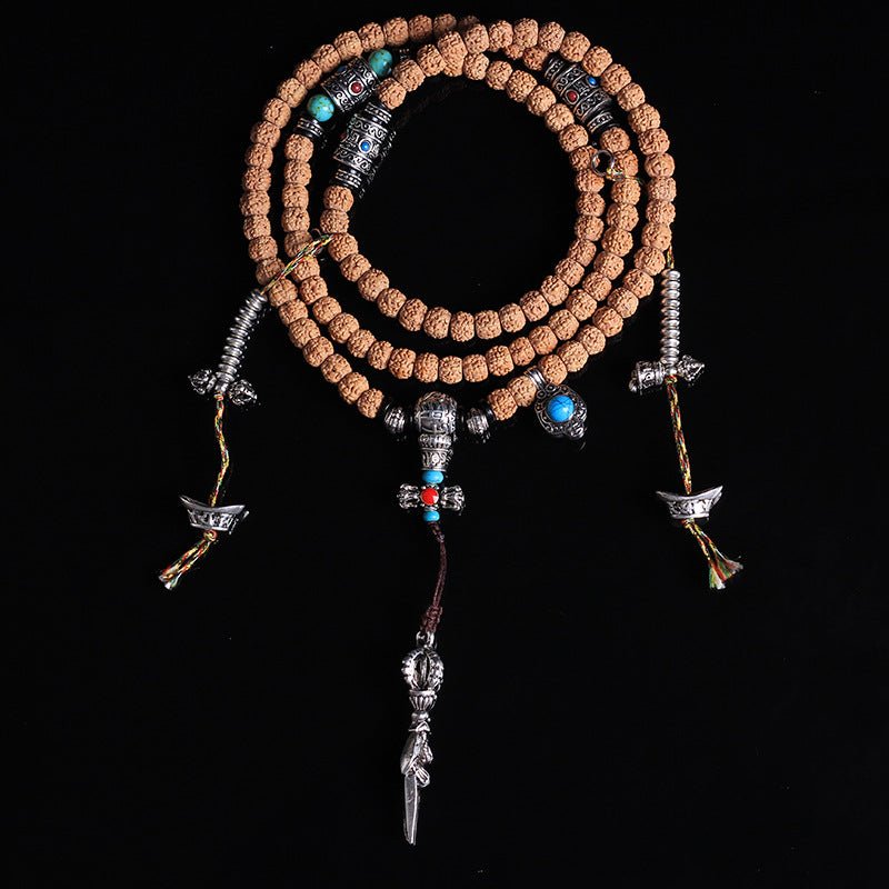 Old Tibetan Mala Beads - Rudraksha Mala Jewelry