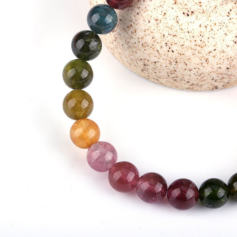 Rainbow Tourmaline Bracelet - Rudraksha Mala Jewelry