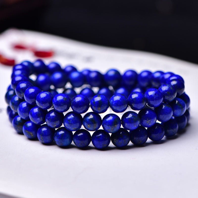 Real Afghanistan Lapis Lazuli Mala - Rudraksha Mala Jewelry