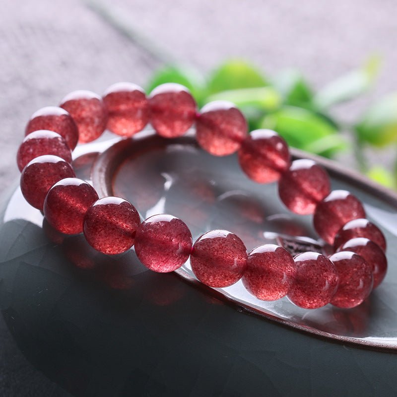 Strawberry Quartz Bracelet - Rudraksha Mala Jewelry