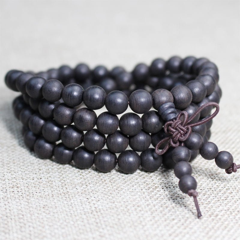 Vietnam Black Sandalwood Spiritual Beaded Necklaces - Rudraksha Mala Jewelry